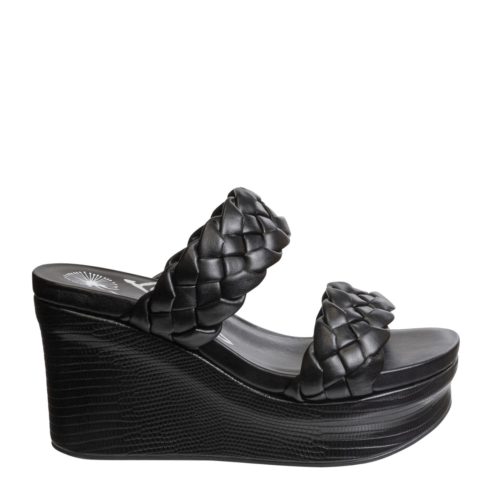 Venezia Black Suede Leather Wedge Heel Pump
