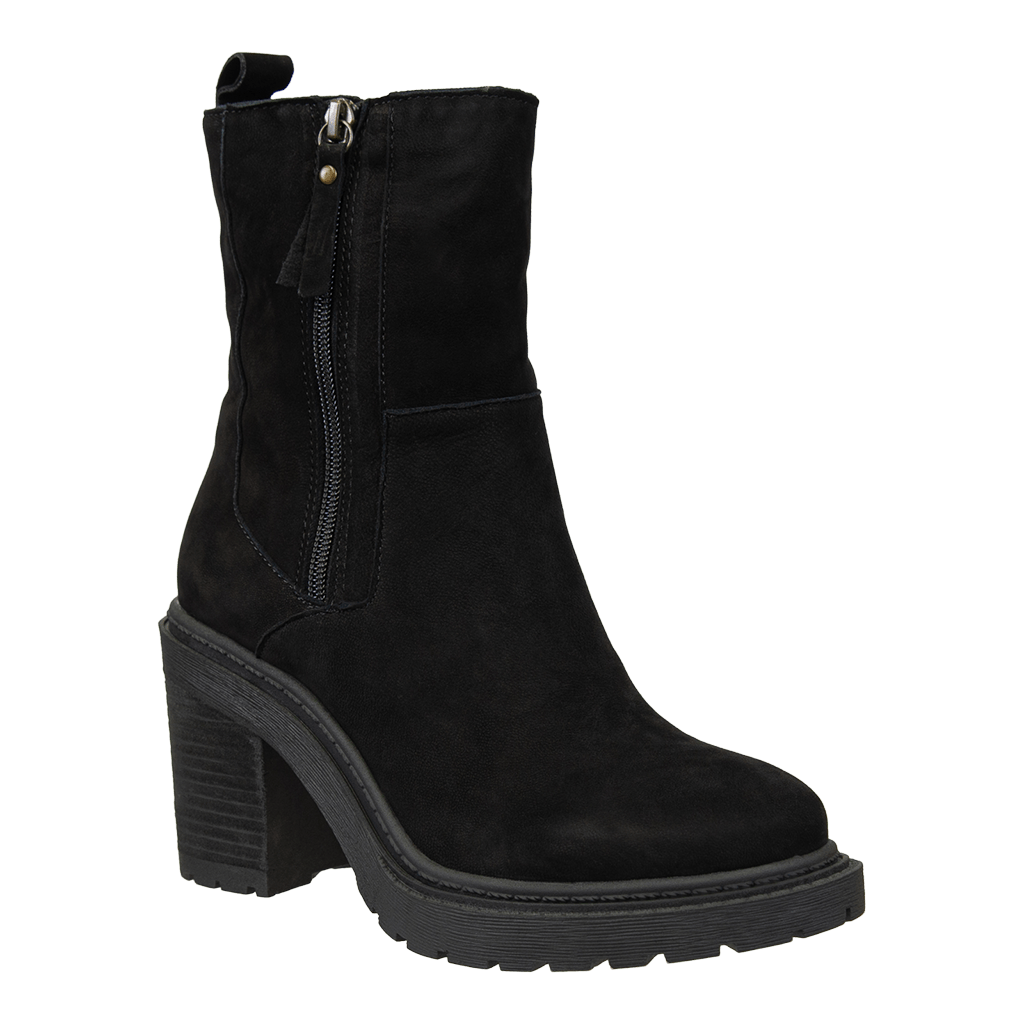 Block-heeled ankle boots - Black/Imitation leather - Ladies | H&M IN